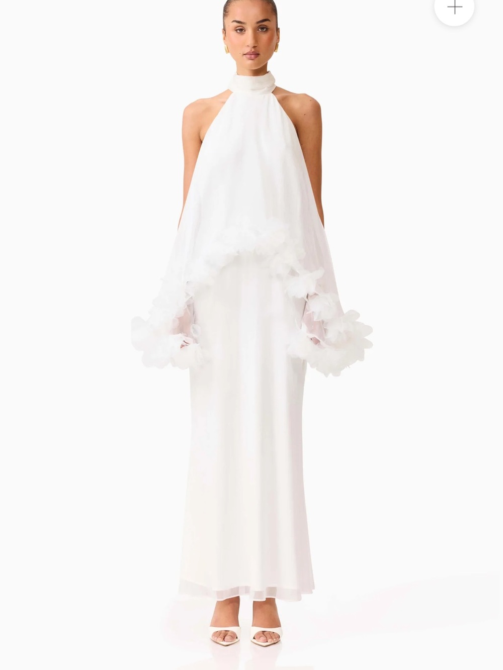 Elliatt Poppy Cape Gown in White